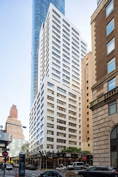 a tall building in a city