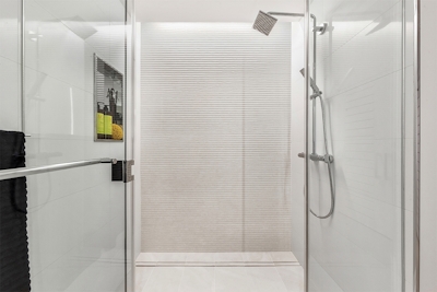 a glass shower door