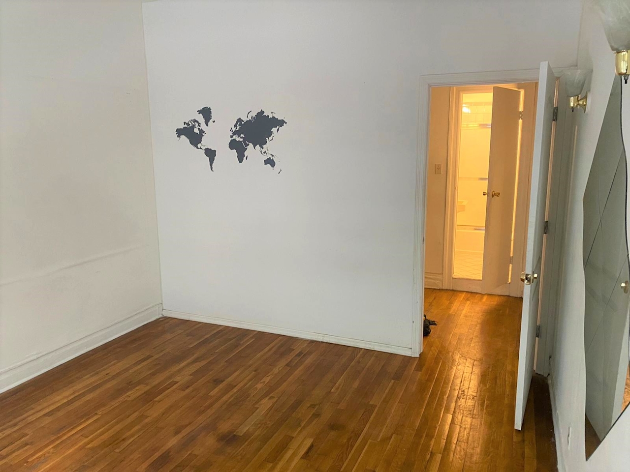 a room with a wood floor