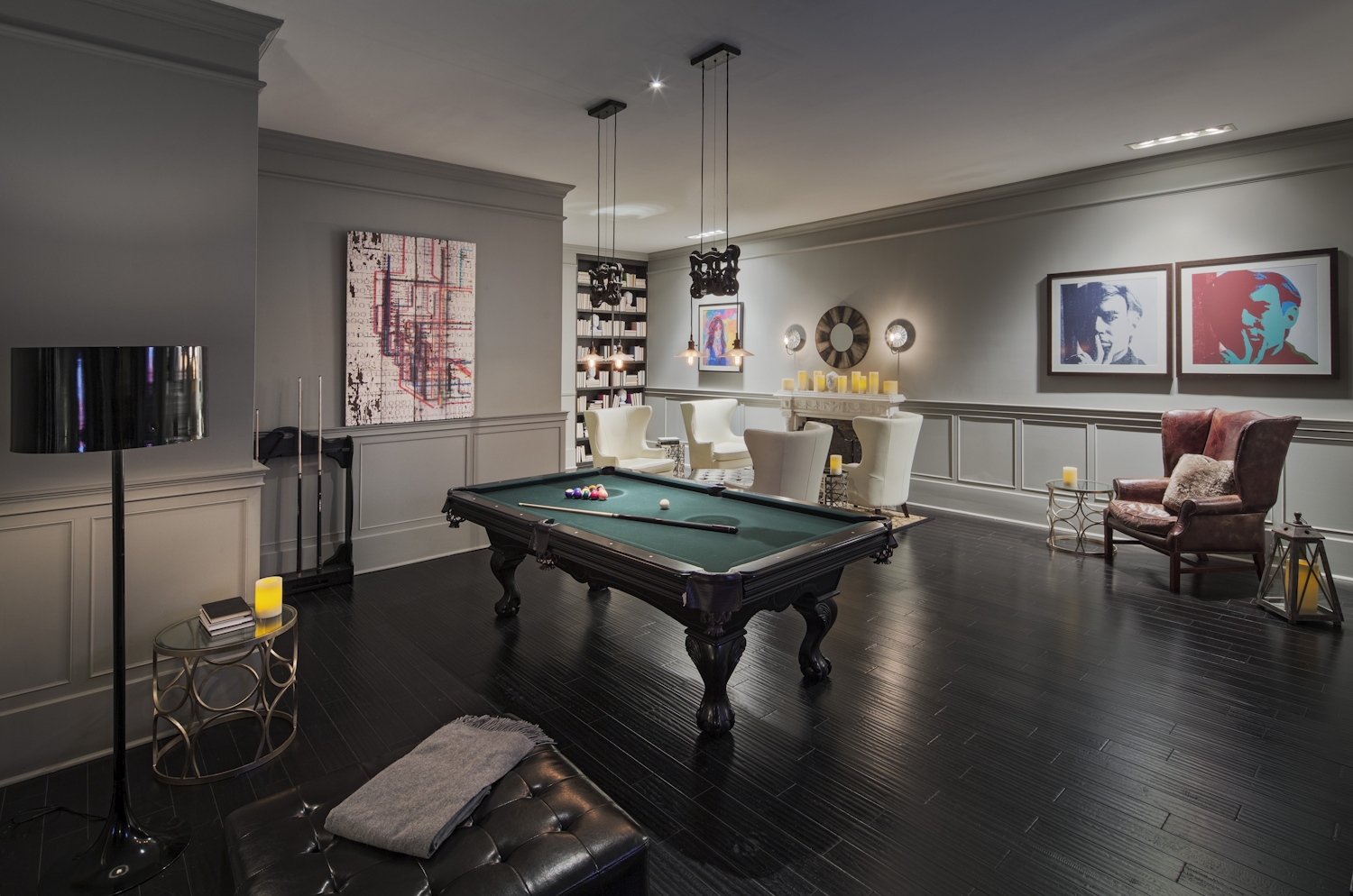 a living room filled with furniture and a tv