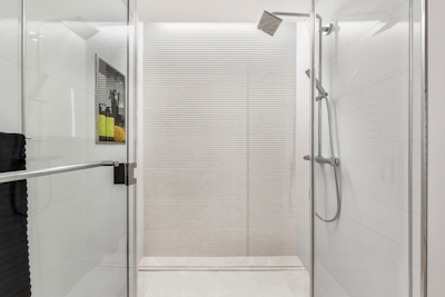 a glass shower door