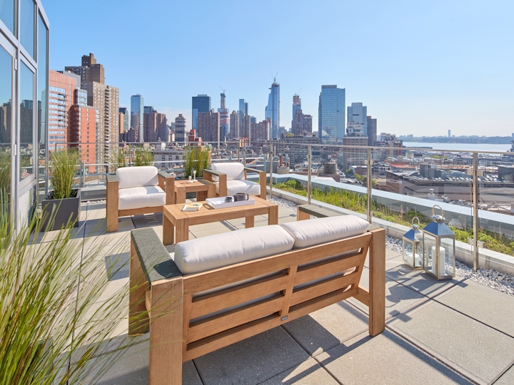 a bench overlooking the city