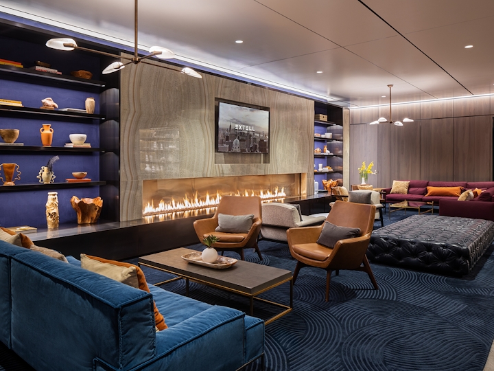 a room filled with furniture and a bed