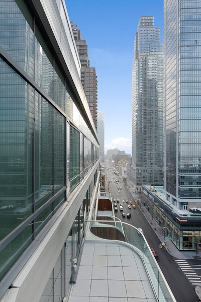 a subway travels through a city