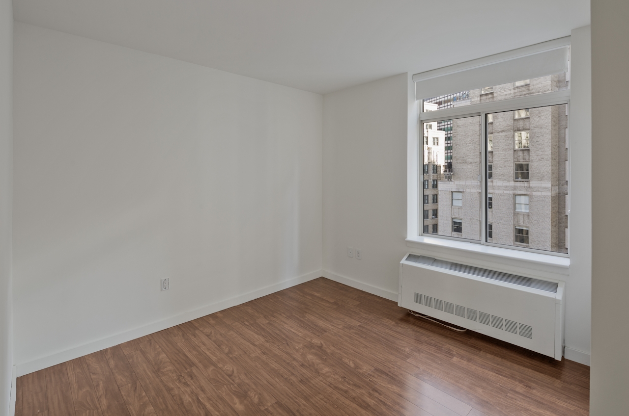 a room with white walls
