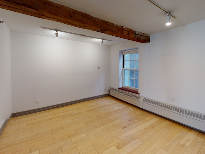 a room with a wood floor