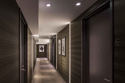 a double door in a room