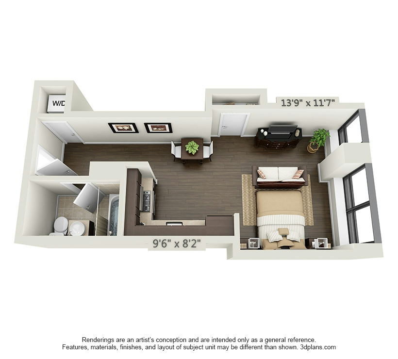 Studio apartment at 95 Wall Street, Unit 618, Financial District, photo 1 of 2