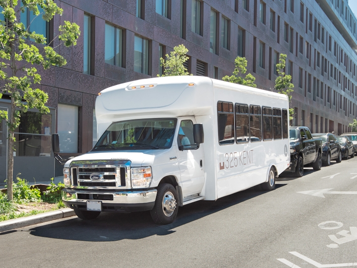 a bus that is parked on the side of a road