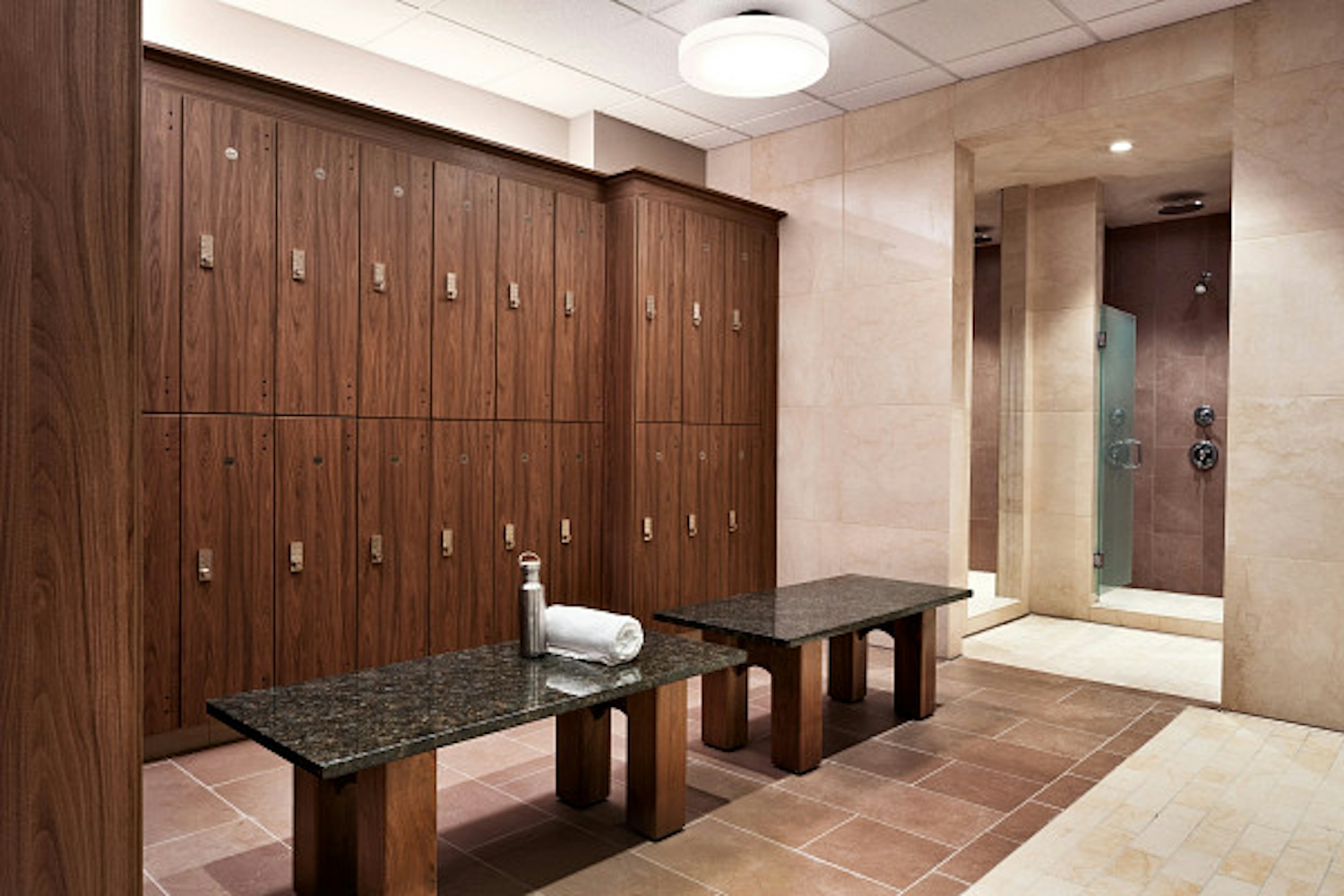 a large wooden table in a room
