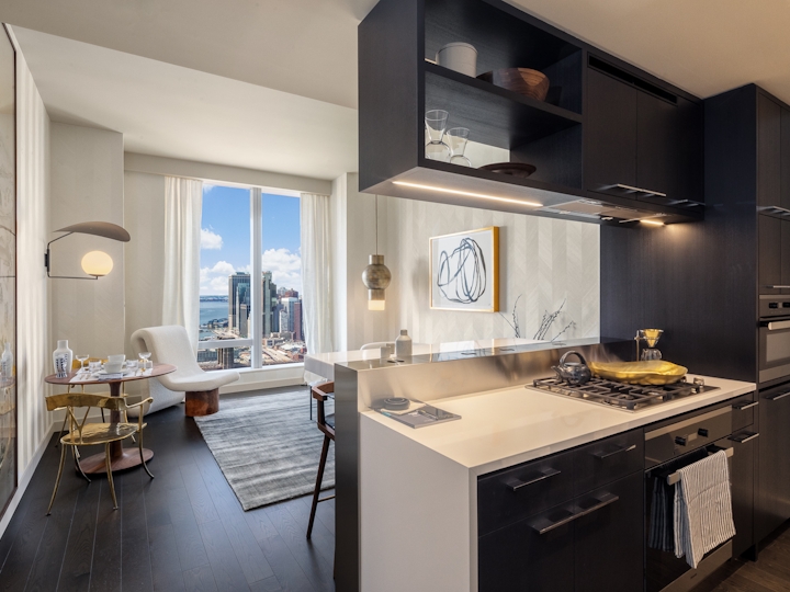 a kitchen with a sink and a window