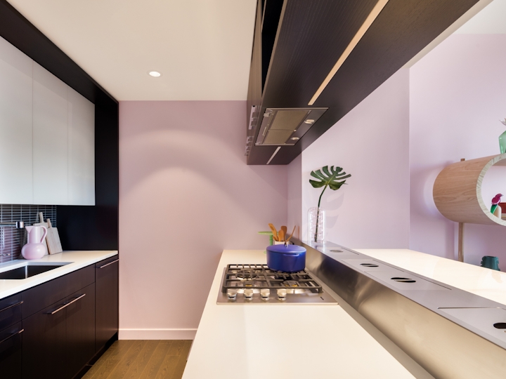 a view of a kitchen