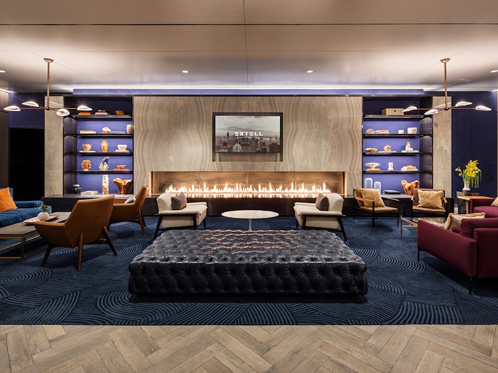 a room filled with furniture and a flat screen tv