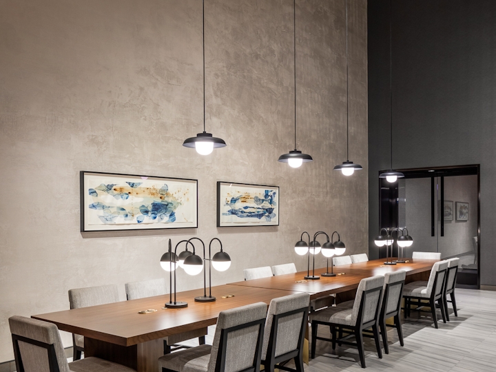 a room filled with furniture and a table