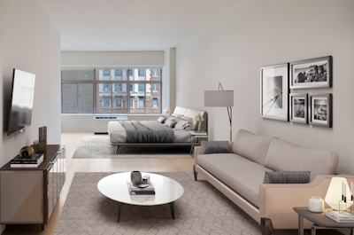 a living room filled with furniture and a flat screen tv